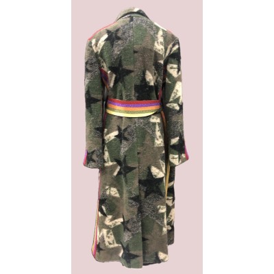 CAPPOTTO CAMOUFLAGE CON FRANGE