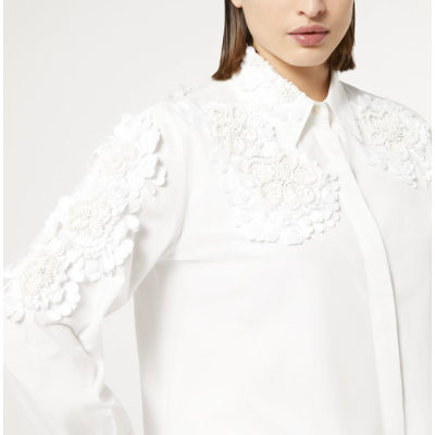CAMICIA IN POPELINE CON DECORAZIONI